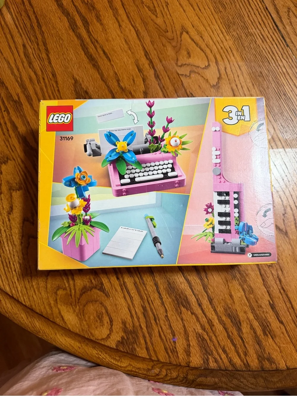 LEGO Creator Pink Typewriter with Colorful Flowers